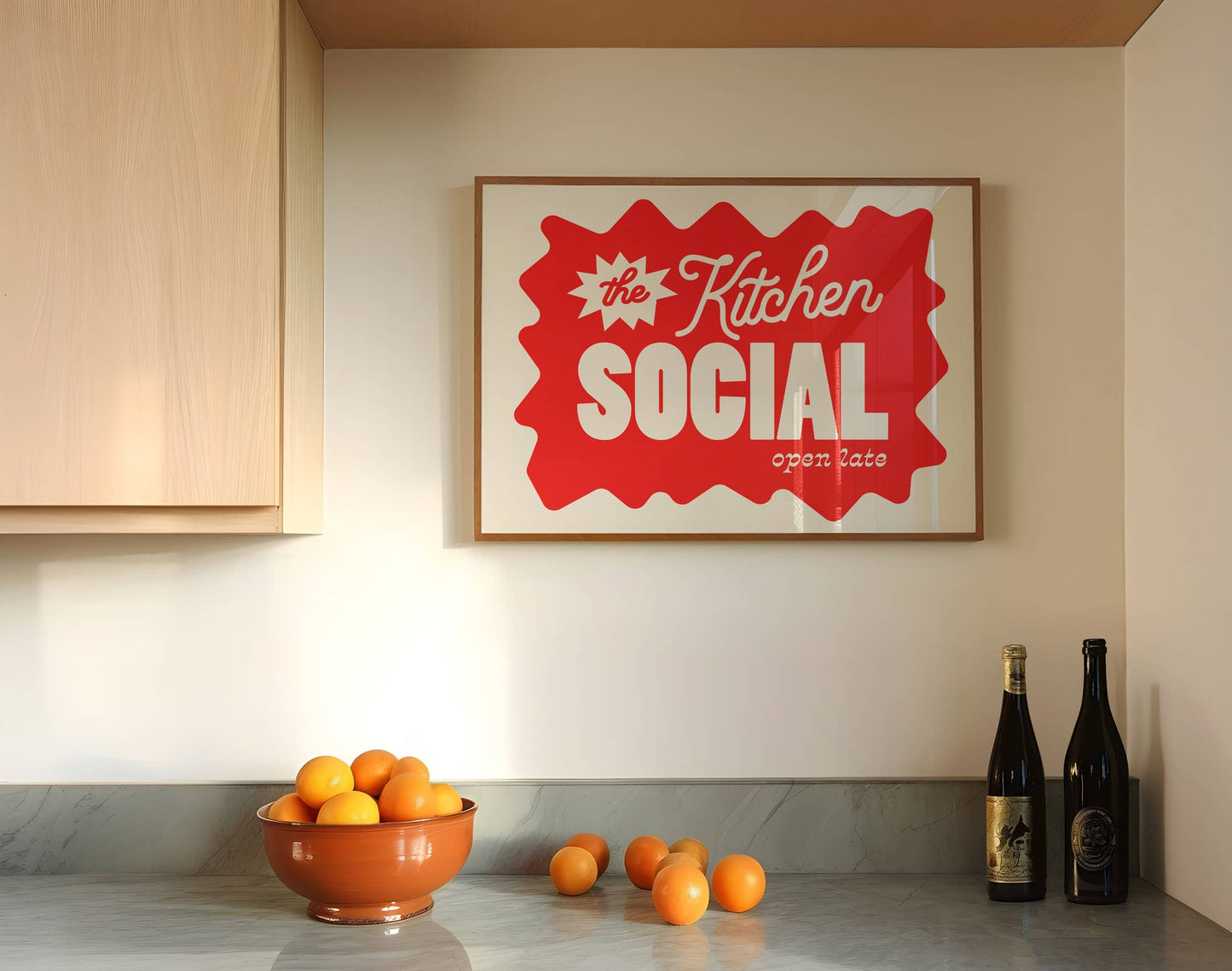 The Kitchen Social - Fun Kitchen Art Print: Pink / 8 x 10"