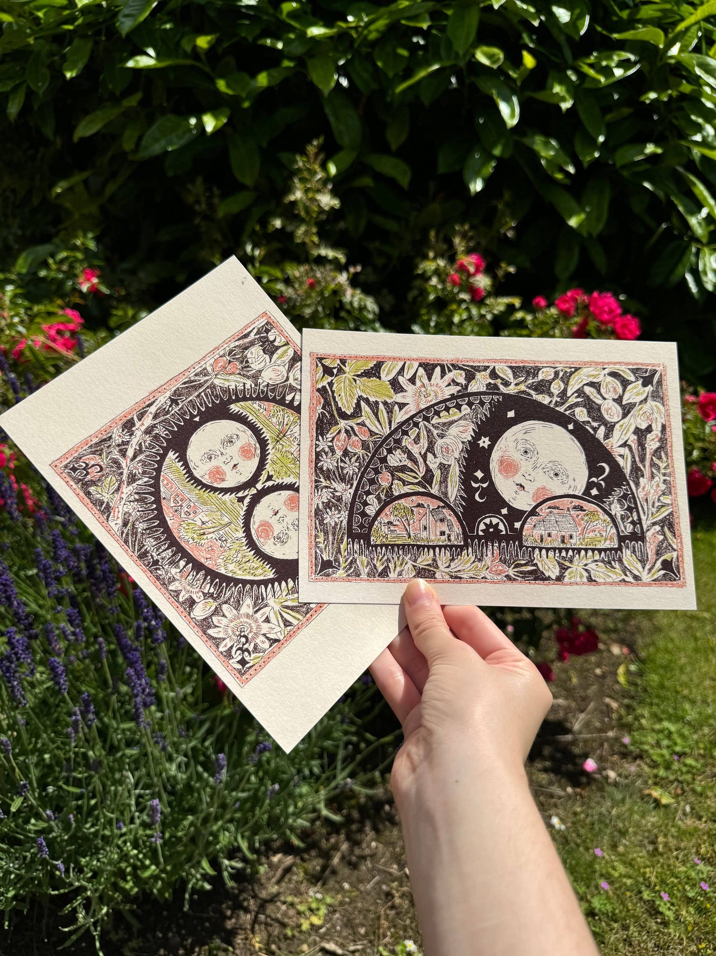 Moon Face Botanical A5 Prints: Moon in arch