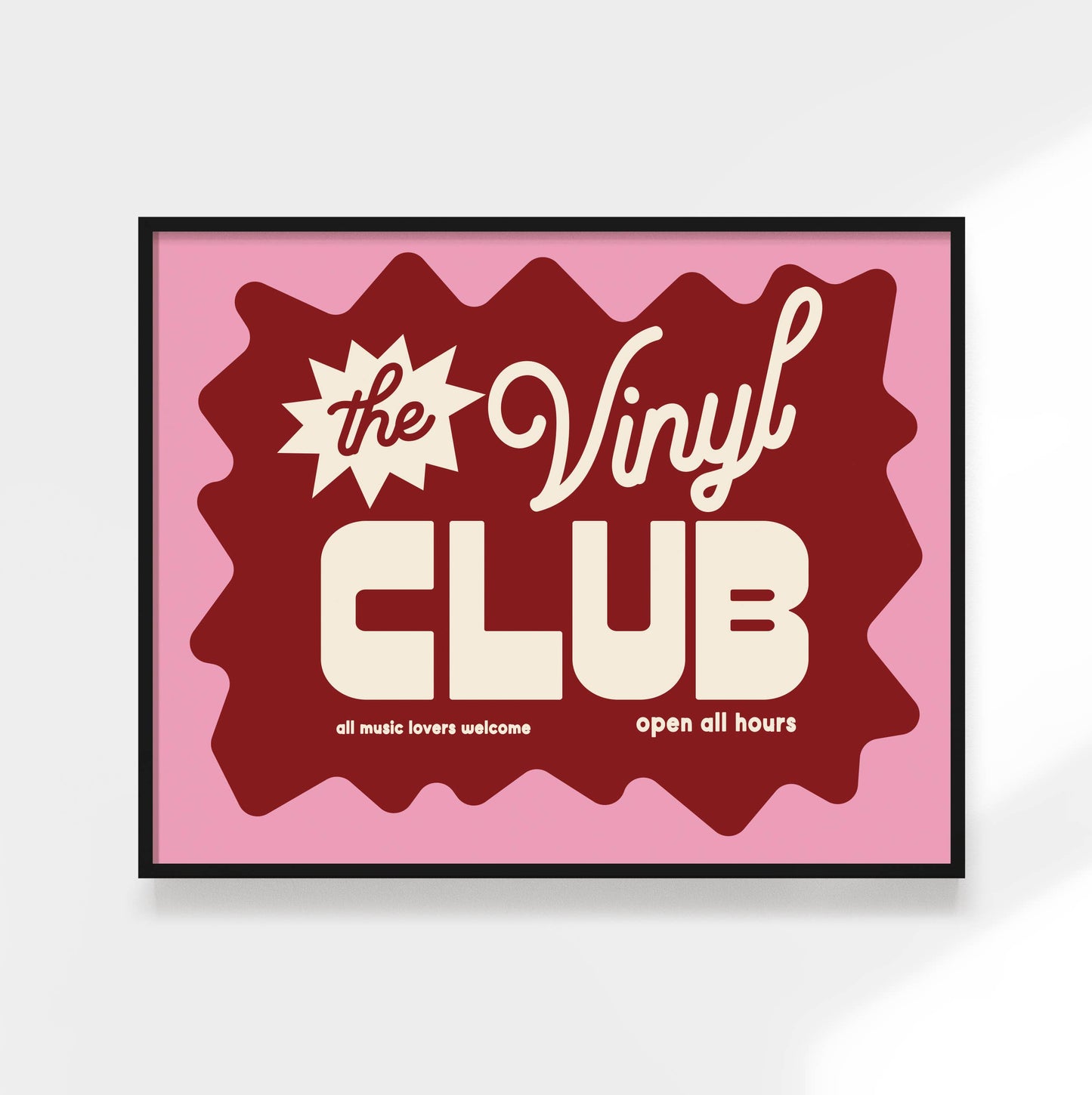 The Vinyl Club - Music Art Print: Red / 11 x 14