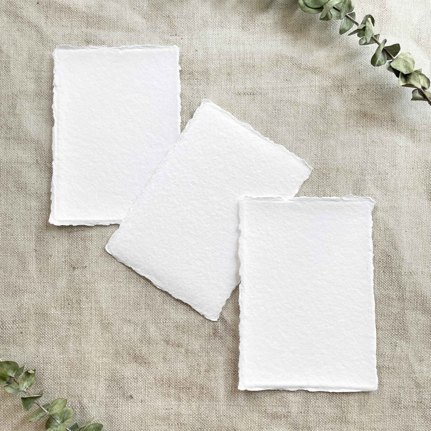 Premium White Handmade Paper | Per Sheet | Recycled Cotton 5"x7"