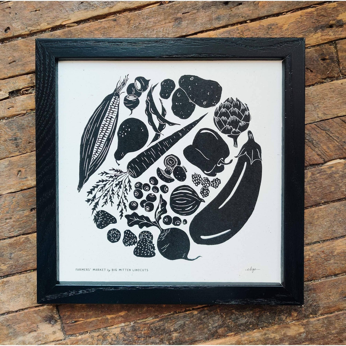 Farmers' Market Linoprint
