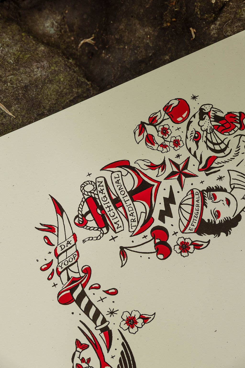 Michigan Traditional Tattoo Map