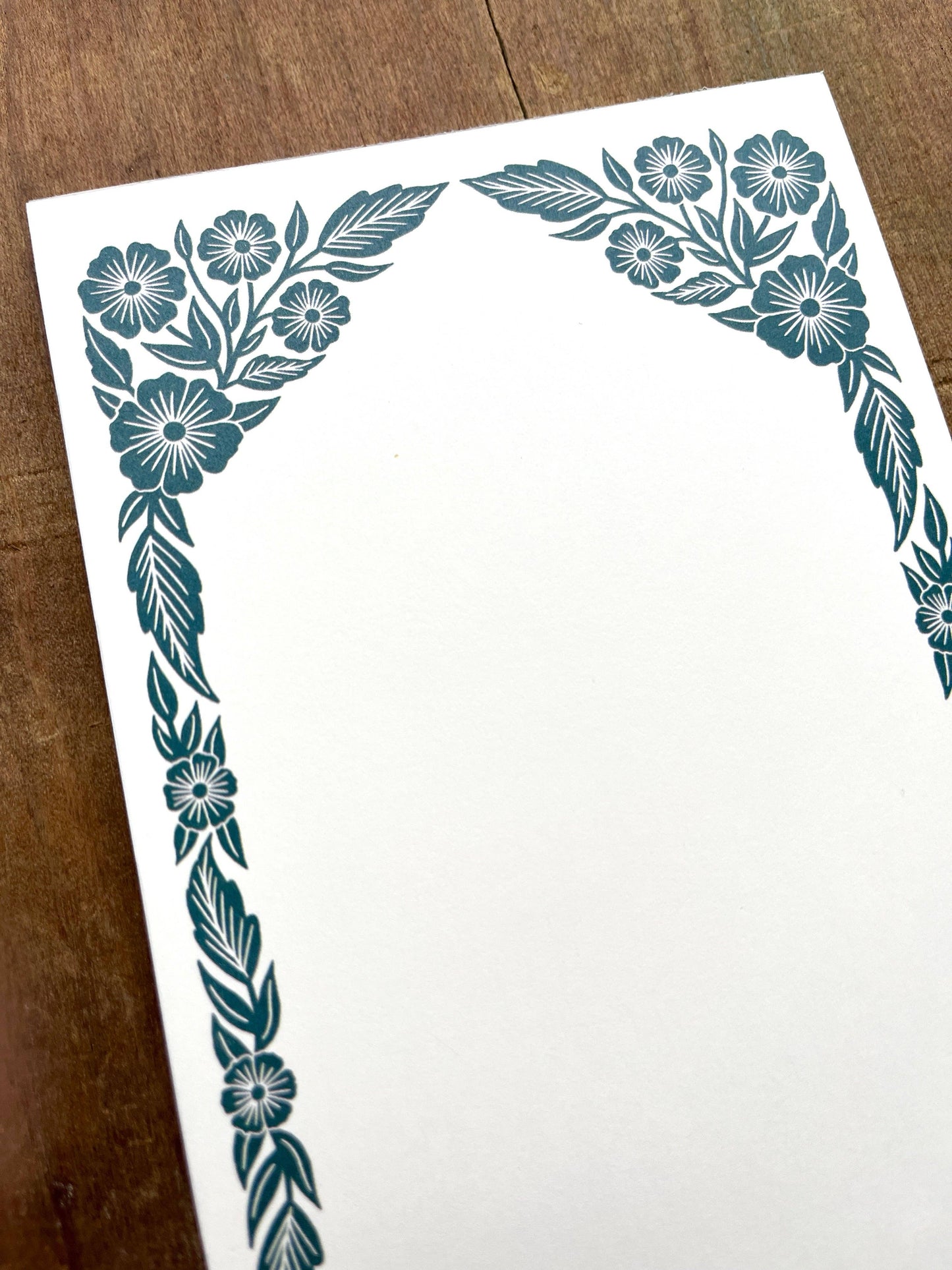 Teal Border Market Notepad