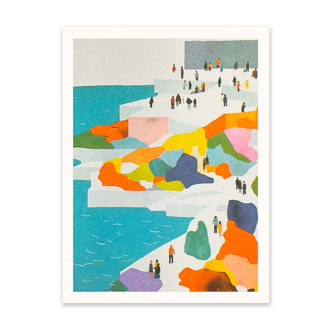 Shoreline Ice Risograph Print