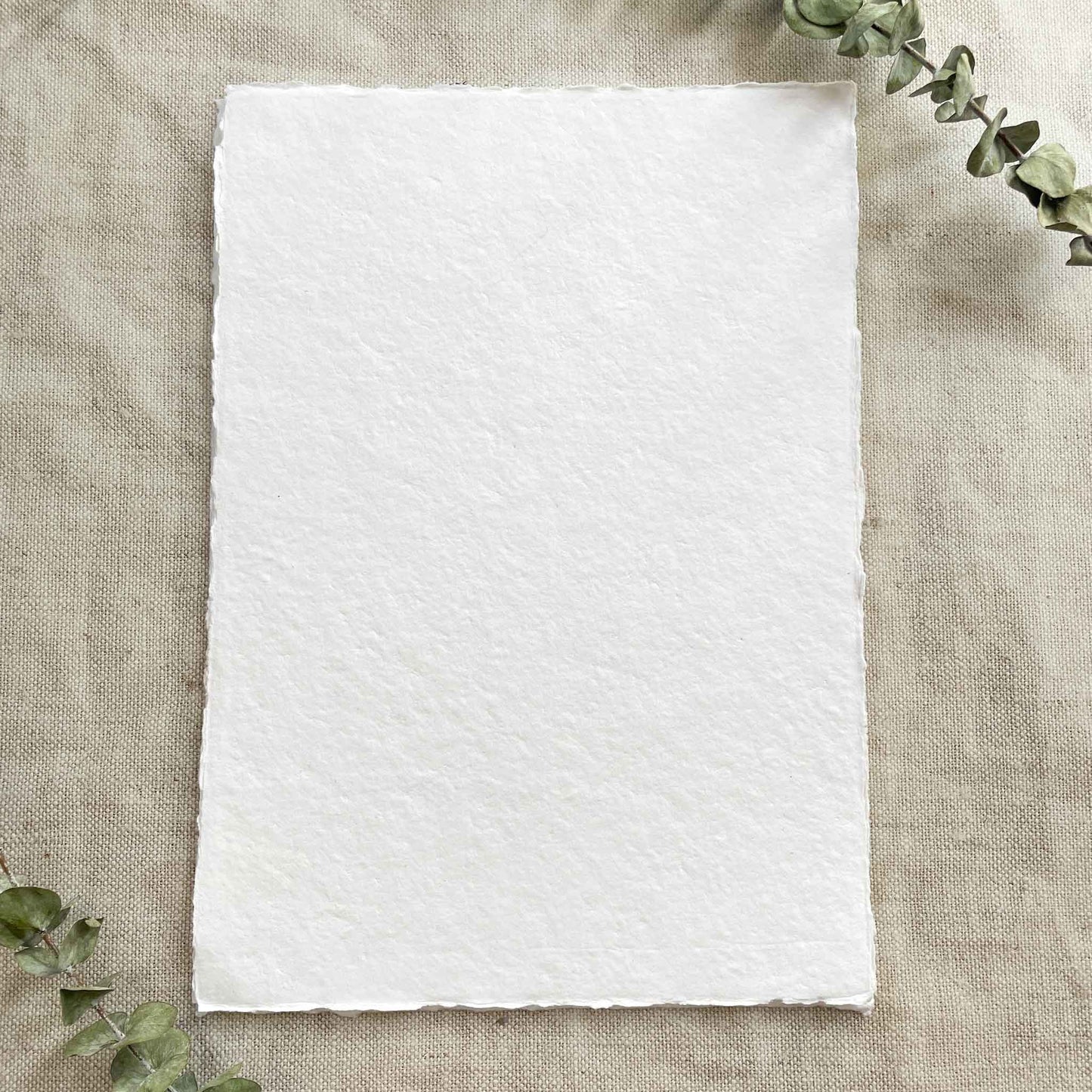 Premium White Handmade Paper | Per Sheet | Recycled Cotton : 8.5"x11"
