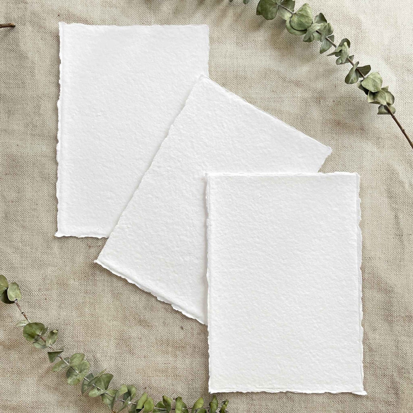 Premium White Handmade Paper | Per Sheet | Recycled Cotton 5"x7"