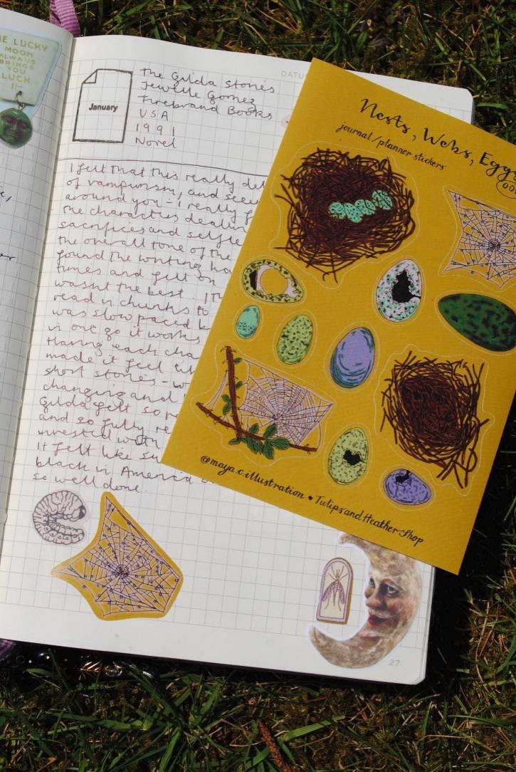 Sticker Sheet "Nests, Webs, Eggs" for journals and planners