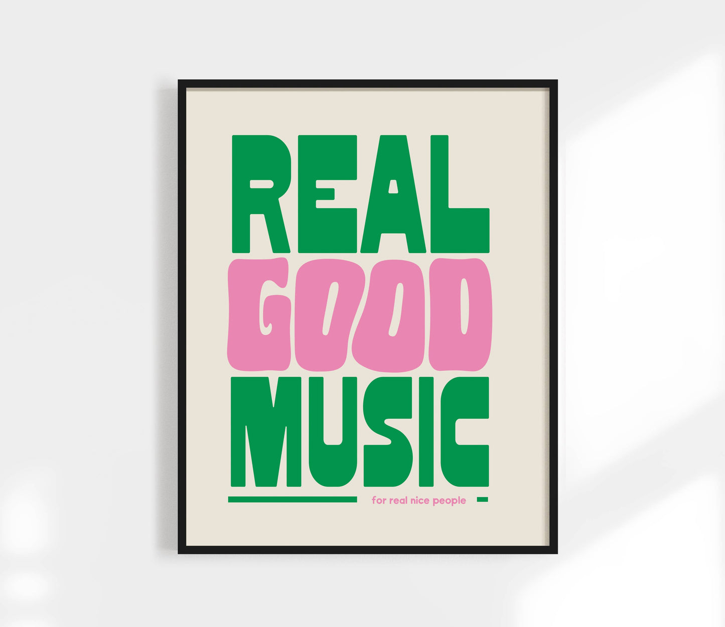 Real Good Music Art Print: Black / 11 x 14