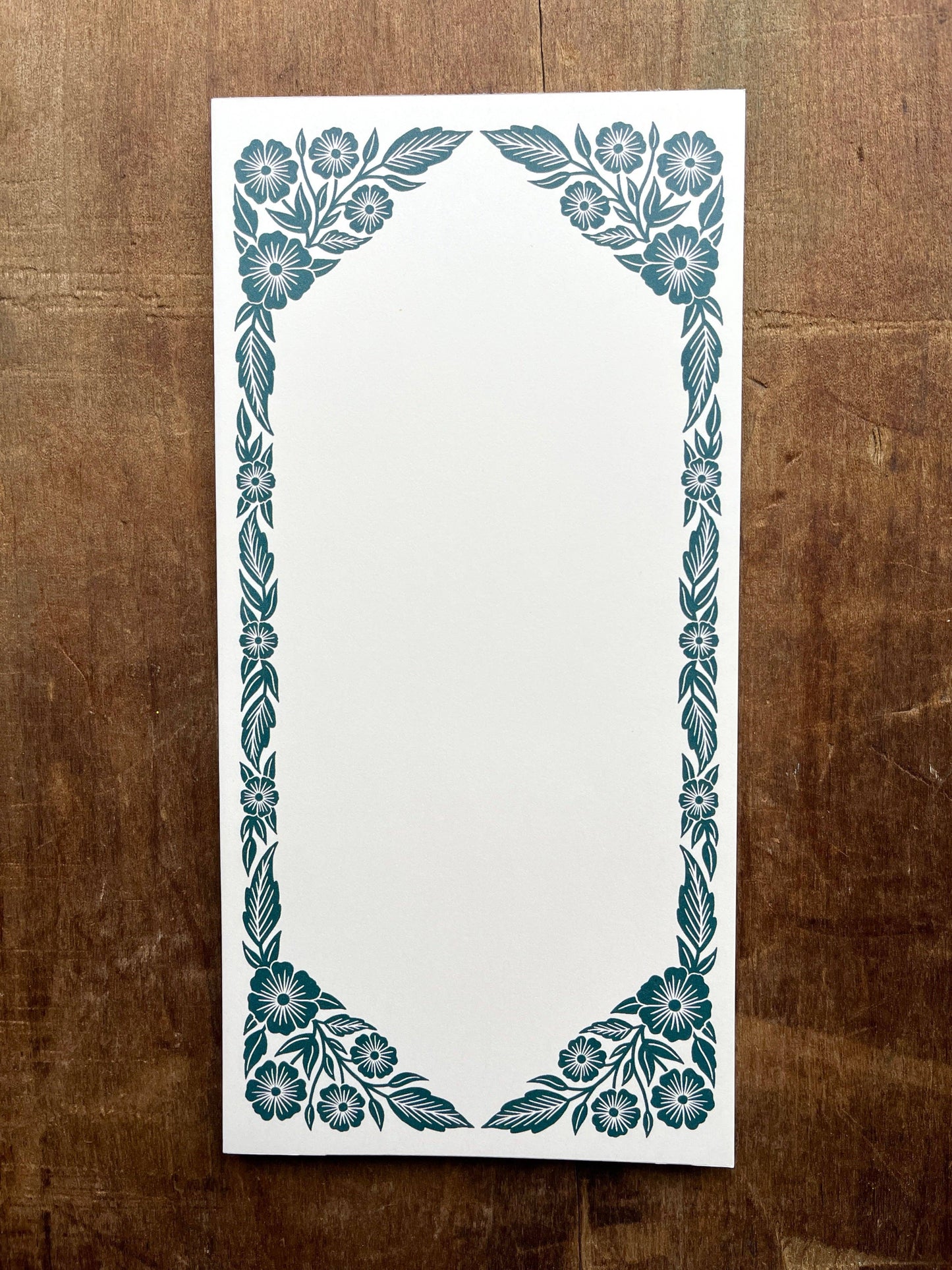 Teal Border Market Notepad