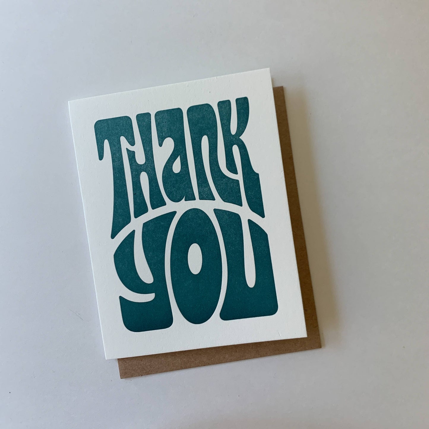 Thank You Letterpress Card: Blue