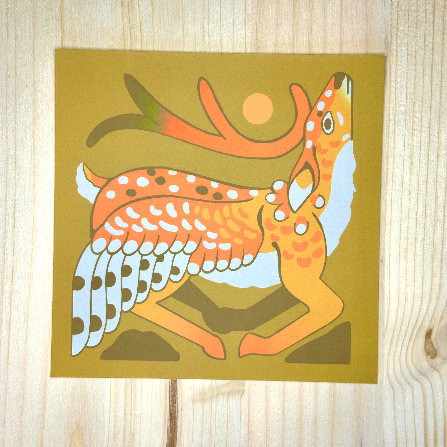 Mini Prints: Deer in Field