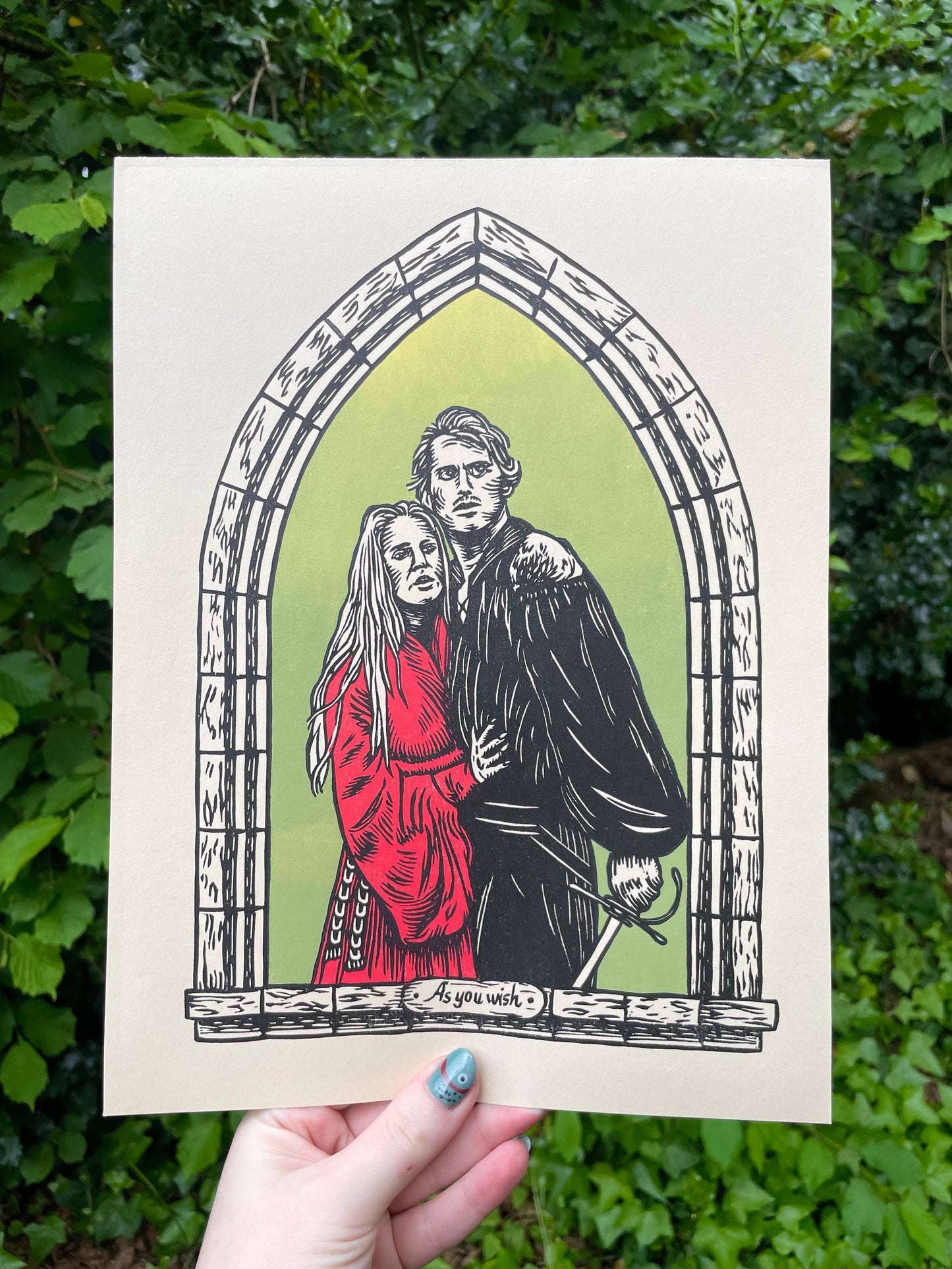 Princess Bride Linocut Print