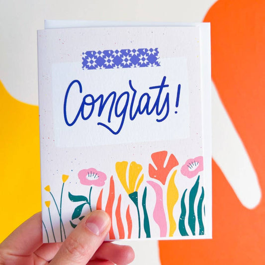 Congratulations with Floral Greeting Card A2