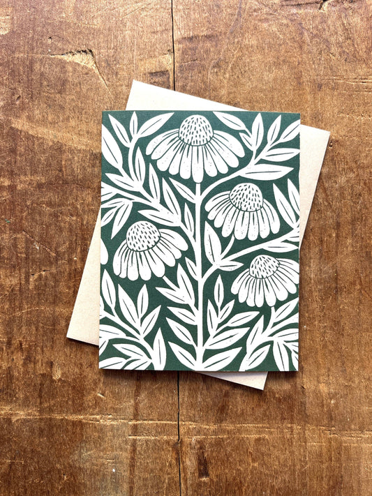 Echinacea Blank Greeting Card: Single Card