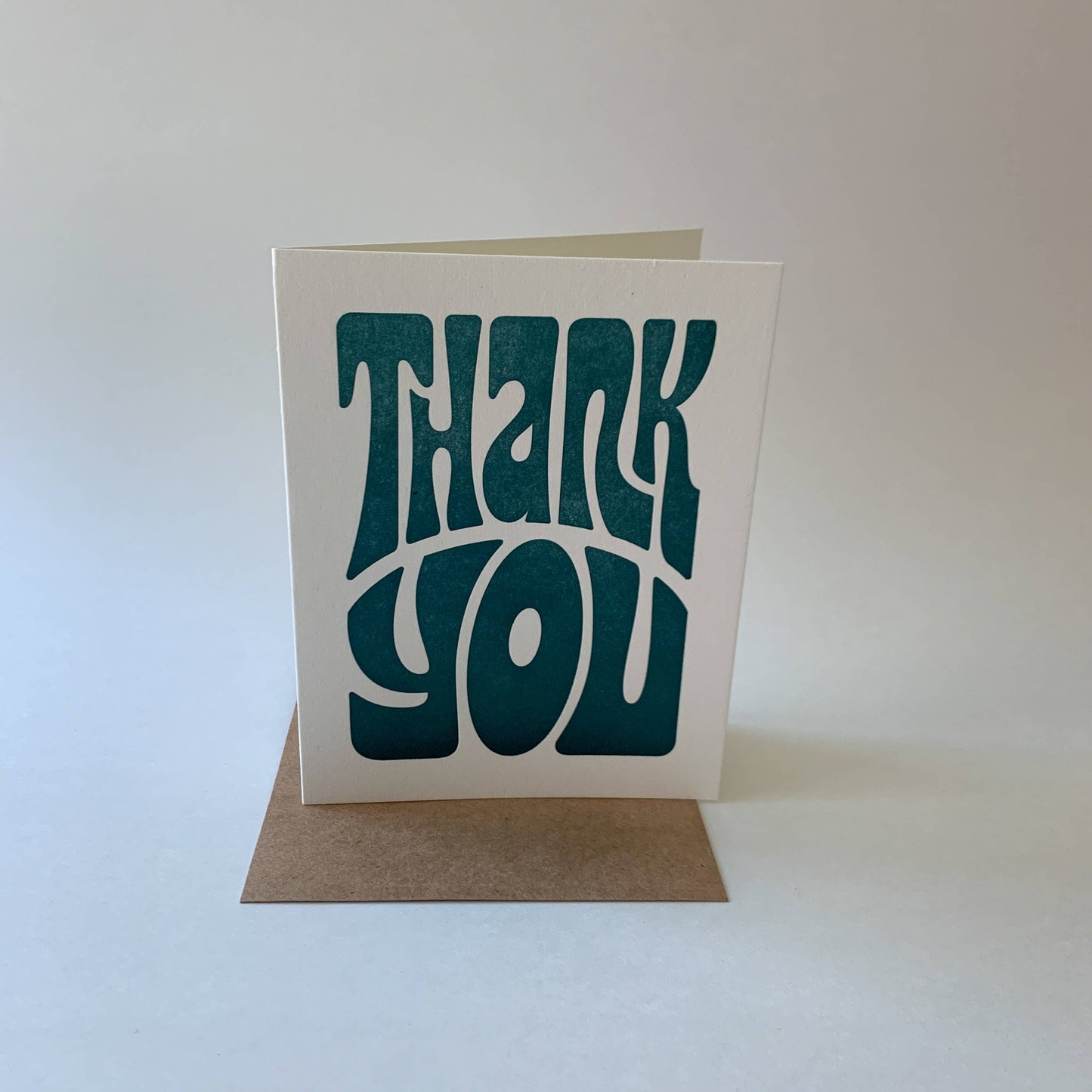 Thank You Letterpress Card: Blue