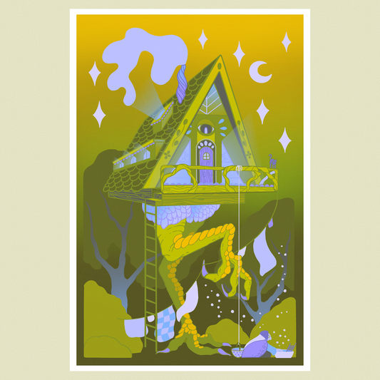 Baba Yaga Doing Laundry Print: 5x7