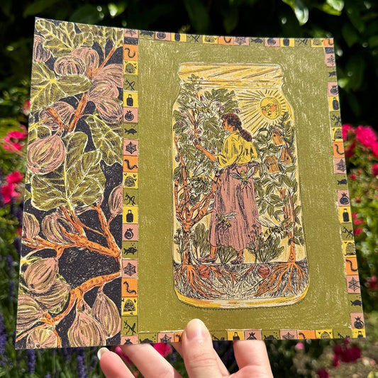 Gardener Mason Jar Square Print
