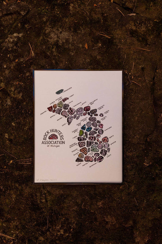 Rock Hunters of Michigan Watercolor Print