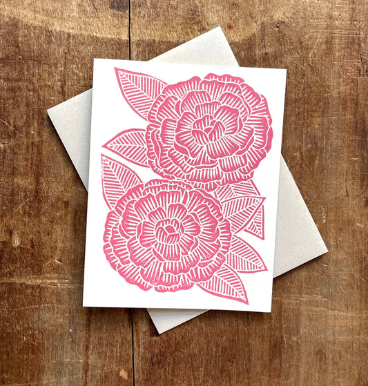 Peony Greeting Card: Single
