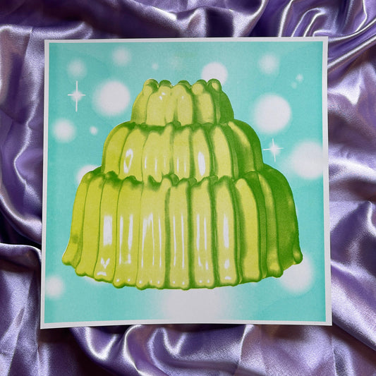 Radioactive Jell-o 11x11" riso print