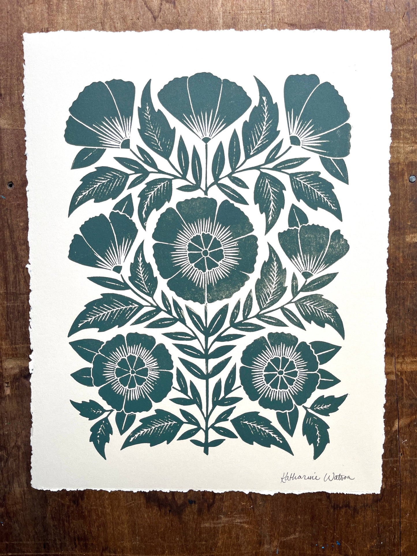 Hand Block Printed Art Print - No. 5792