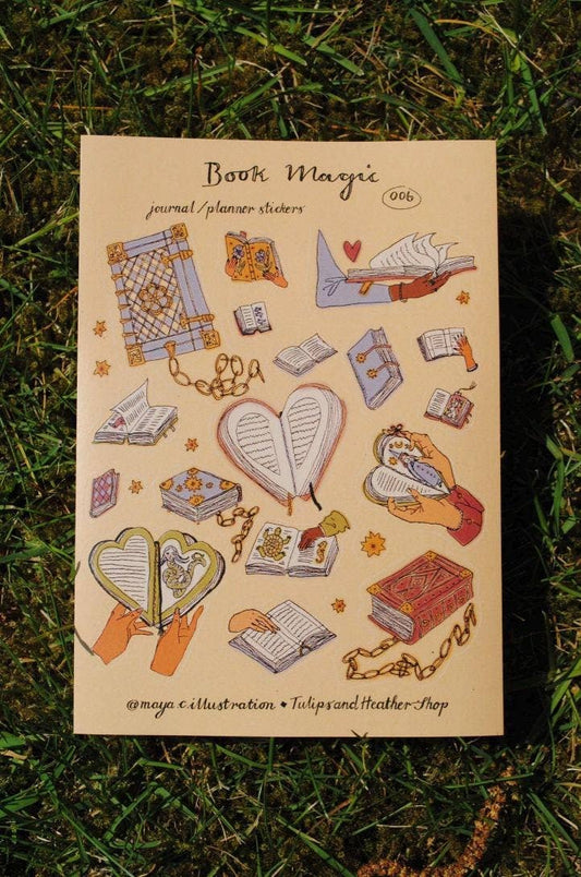 Sticker Sheet "Book Magic" for journals and planners