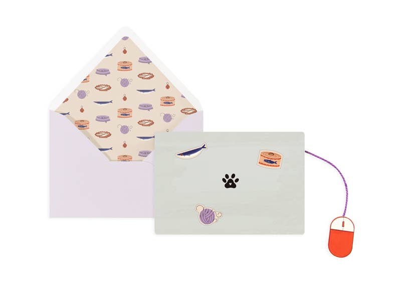 Laptop Cat Birthday Pop-Up Card