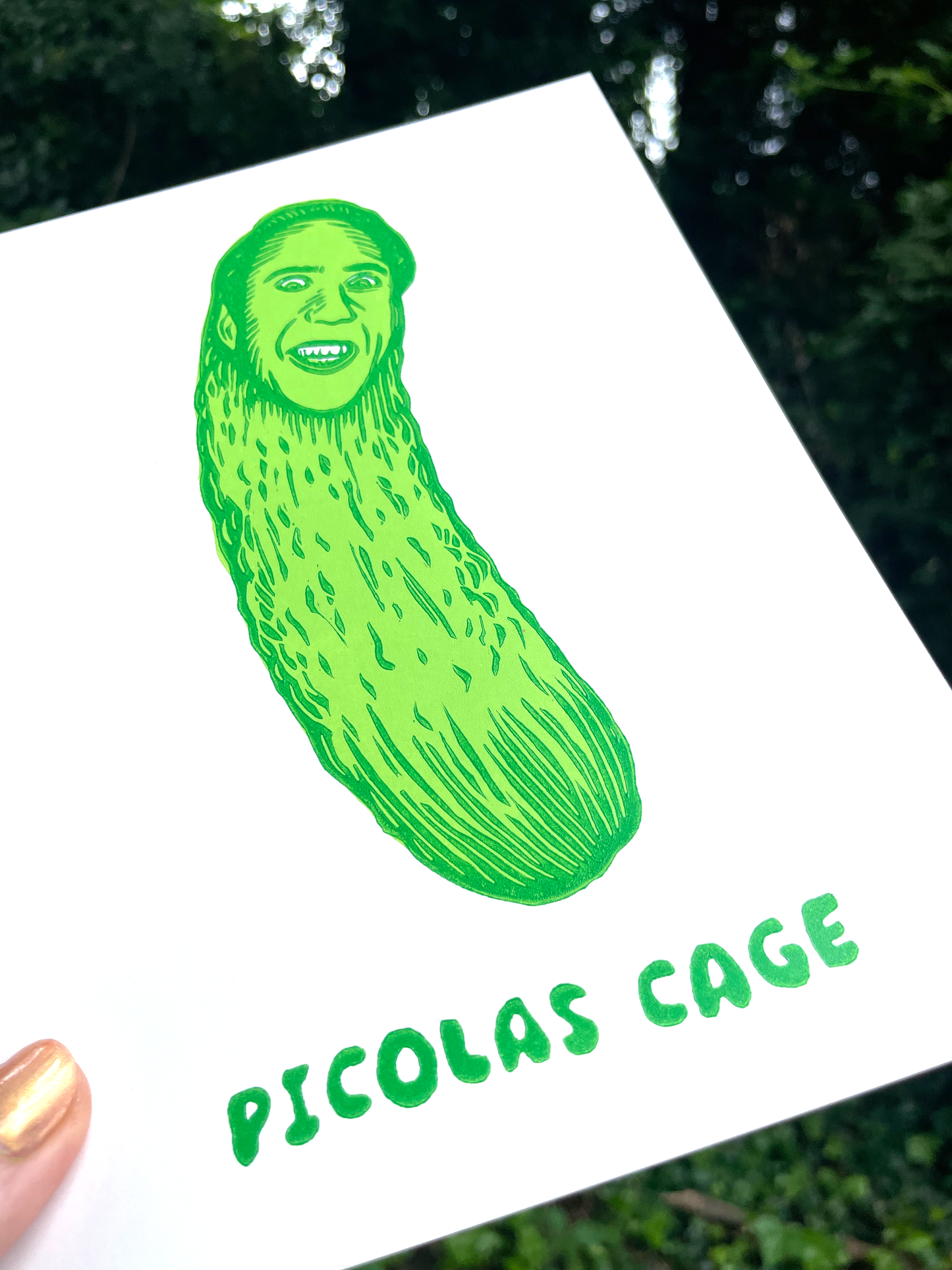 Picolas Cage Linocut Print