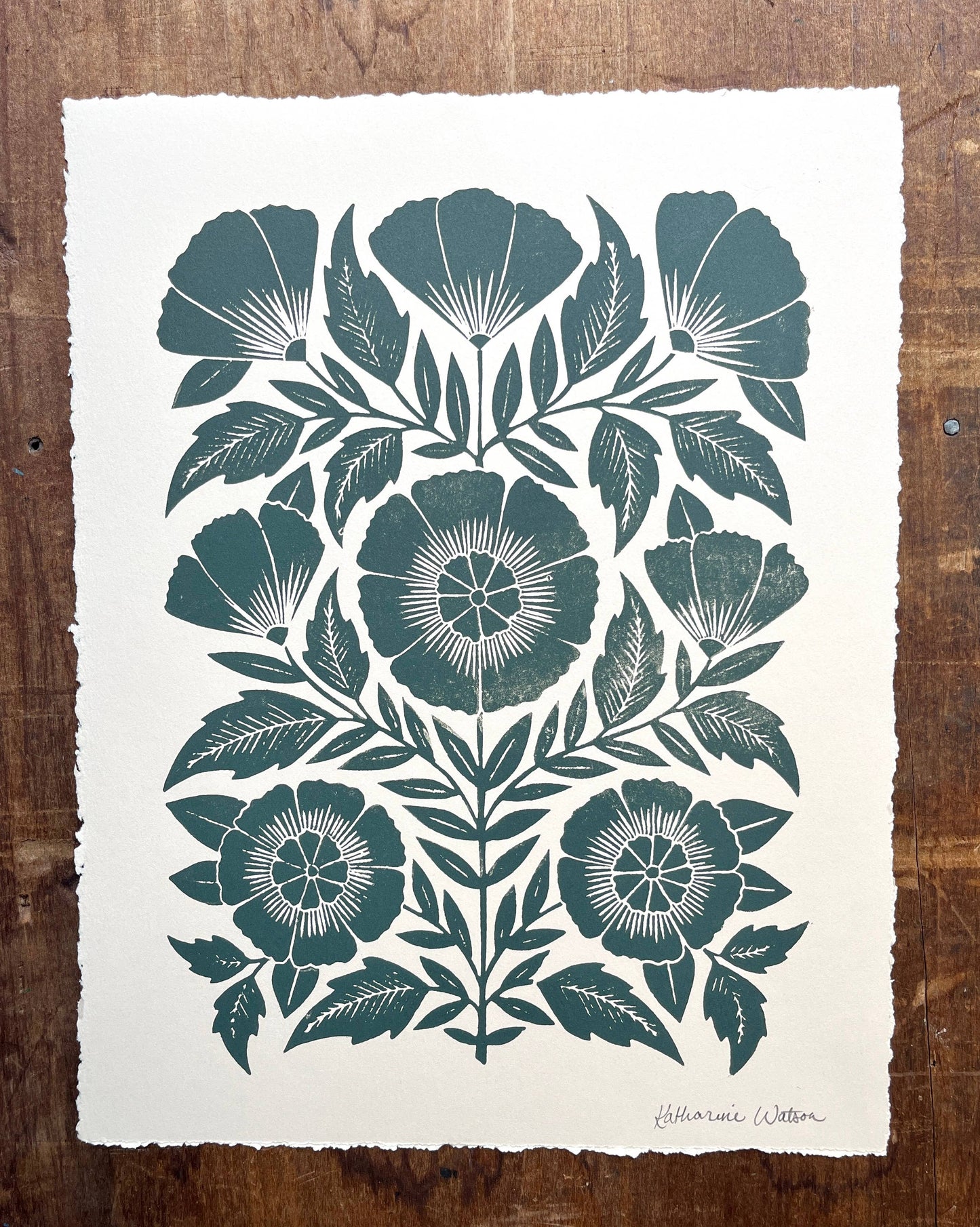 Hand Block Printed Art Print - No. 5792