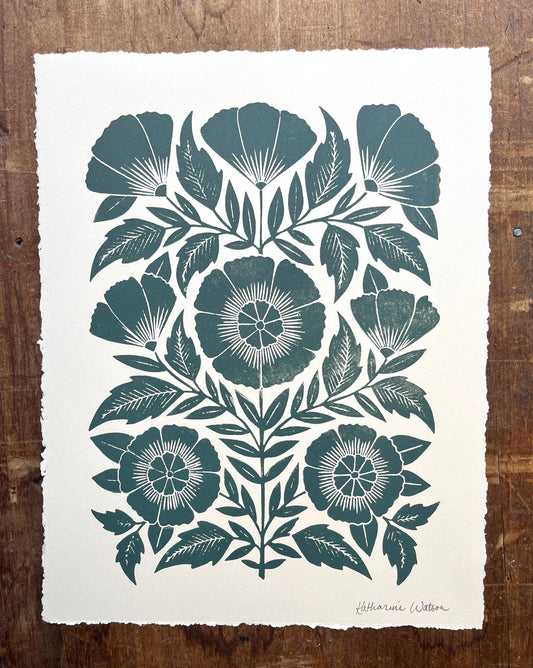 Hand Block Printed Art Print - No. 5792