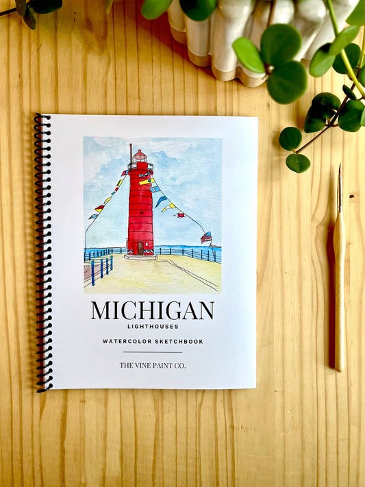 Michigan Lighthouse Watercolor Sketchbook 