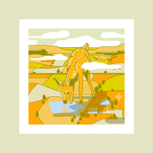 Deer in the Fields Print