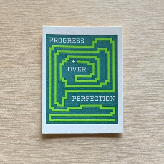 Progress Over Perfection - Mini Letterpress Print