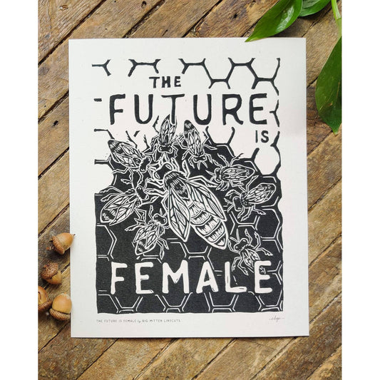 The Future Is Female Linoprint