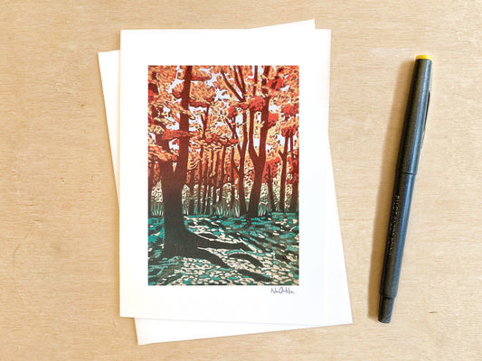 Maple Glow Greeting Card: With Clear EcoSleeve