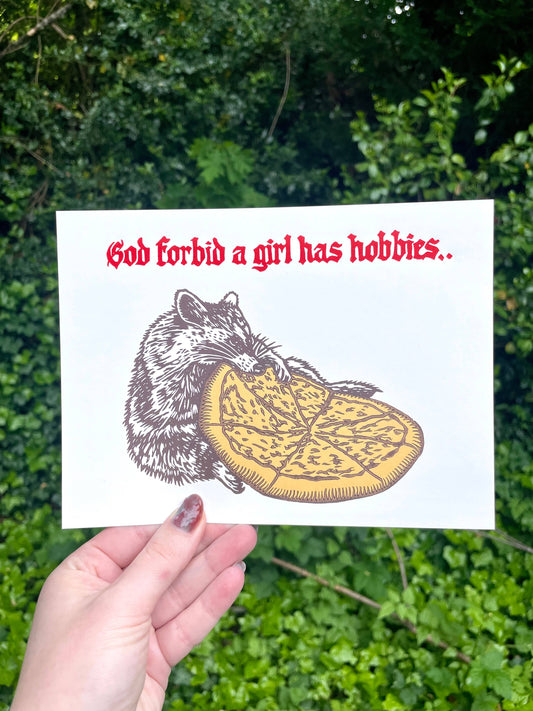 Raccoon Linocut Print