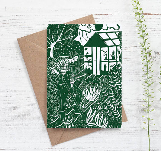 Dig It Card, gardens, gardening, allotment, cat, woman