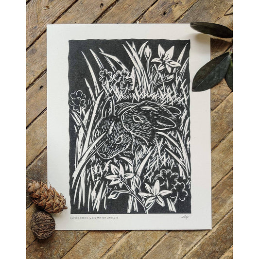 Clover Babies Linoprint