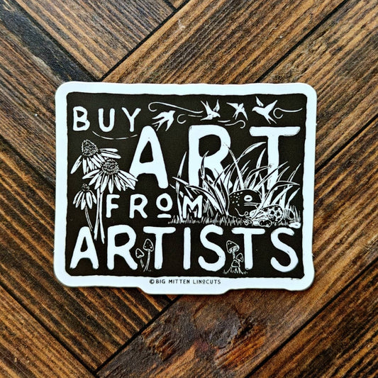 Buy Art from Artists Linocut Sticker