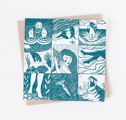 Salt on the Skin card  sea, seaside, swimmer, ocean