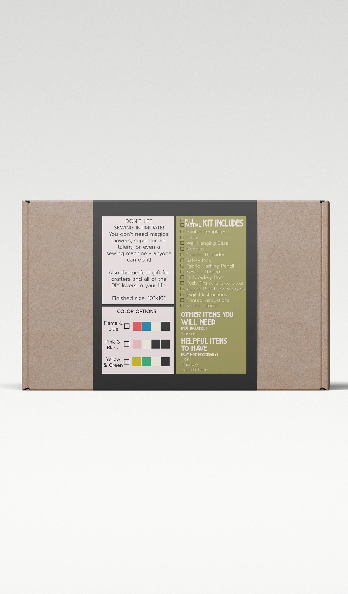 Floral Scene DIY Sewing Kit: Yellow & Green / Digital / Full Kit