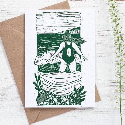 Sea Air card, sea swim, winter swim, coastal, wild swimmer