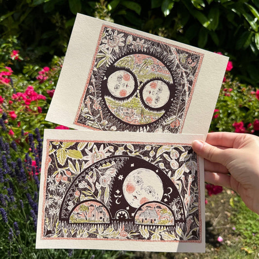 Moon Face Botanical A5 Prints: Moon in arch