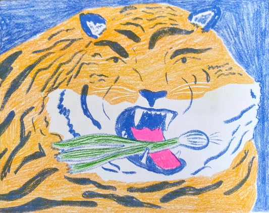 Tiger With Green Onion: Large