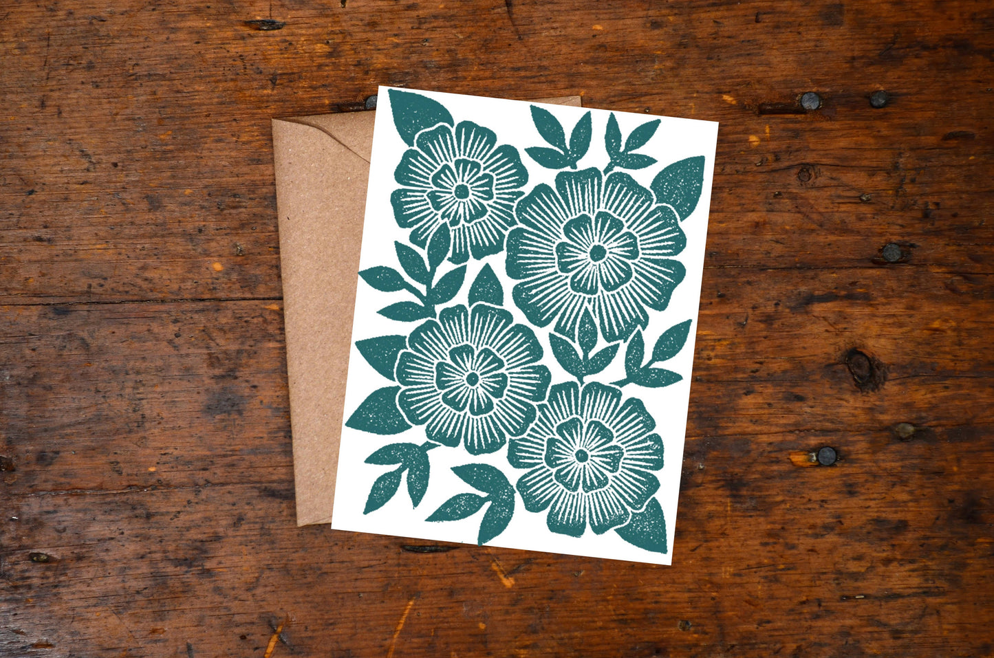Block Printed Blank Cards: Single Card