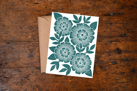 Block Printed Blank Cards: Single Card