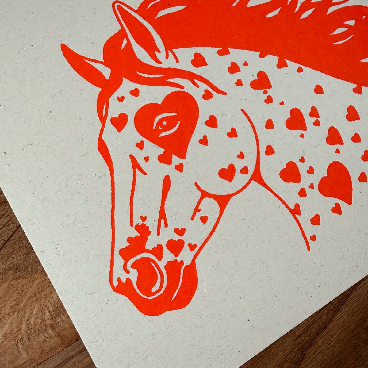 Bronco Hearts - Signed 10x8in Silkscreen Print on Recycled Paper