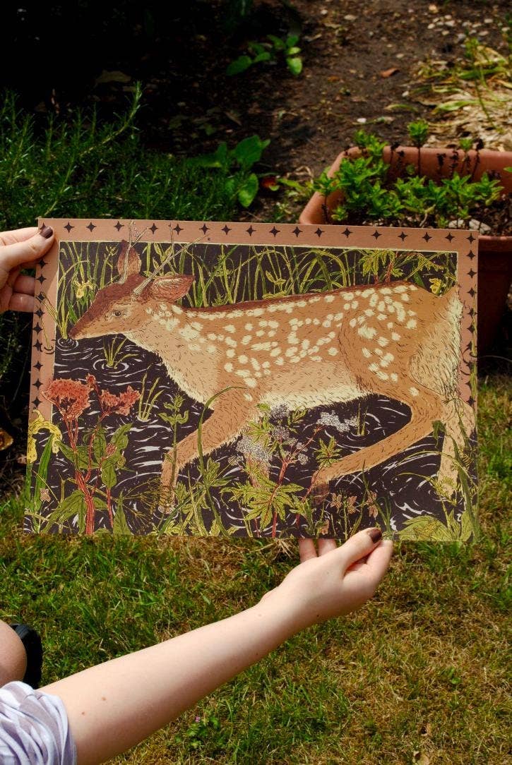 Damp Deer A3 Print