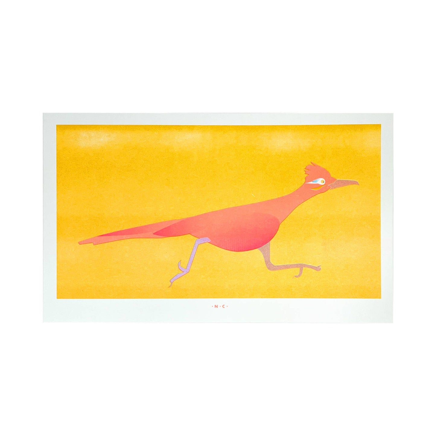 Neon Roadrunner - Risograph Art Print
