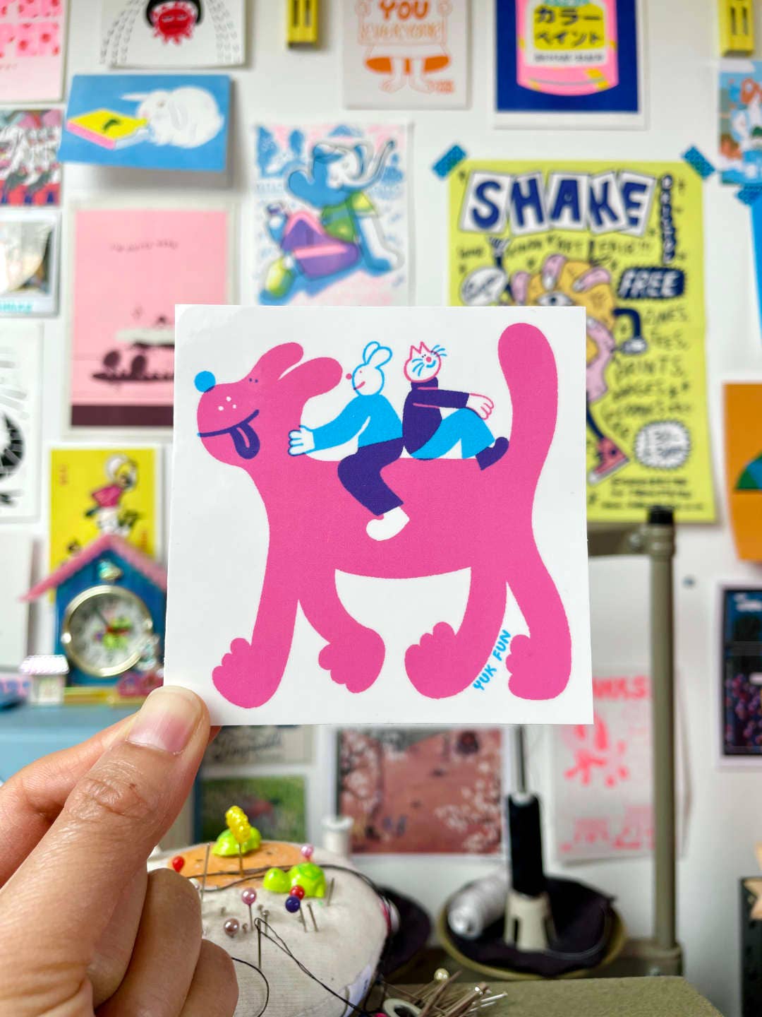 YUK FUN Dog Riders Eco Vinyl Sticker